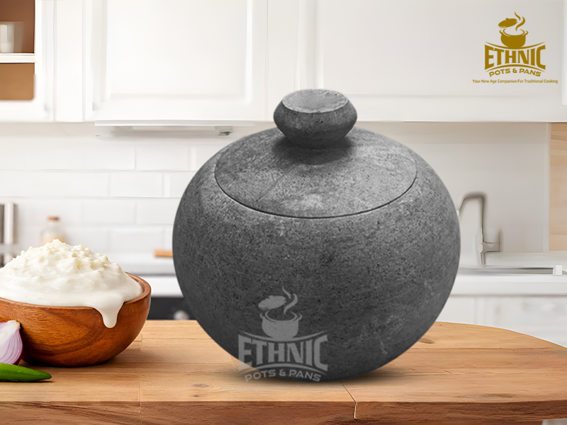 Soapstone Curdpot- Apple shape