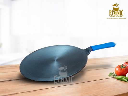 Concave Dosa Tawa with long handle & Heat resistant Grip