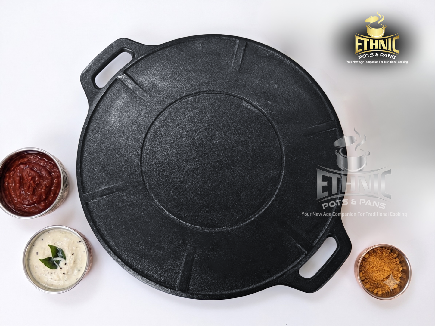 Smooth finish concave tawa 12 inch
