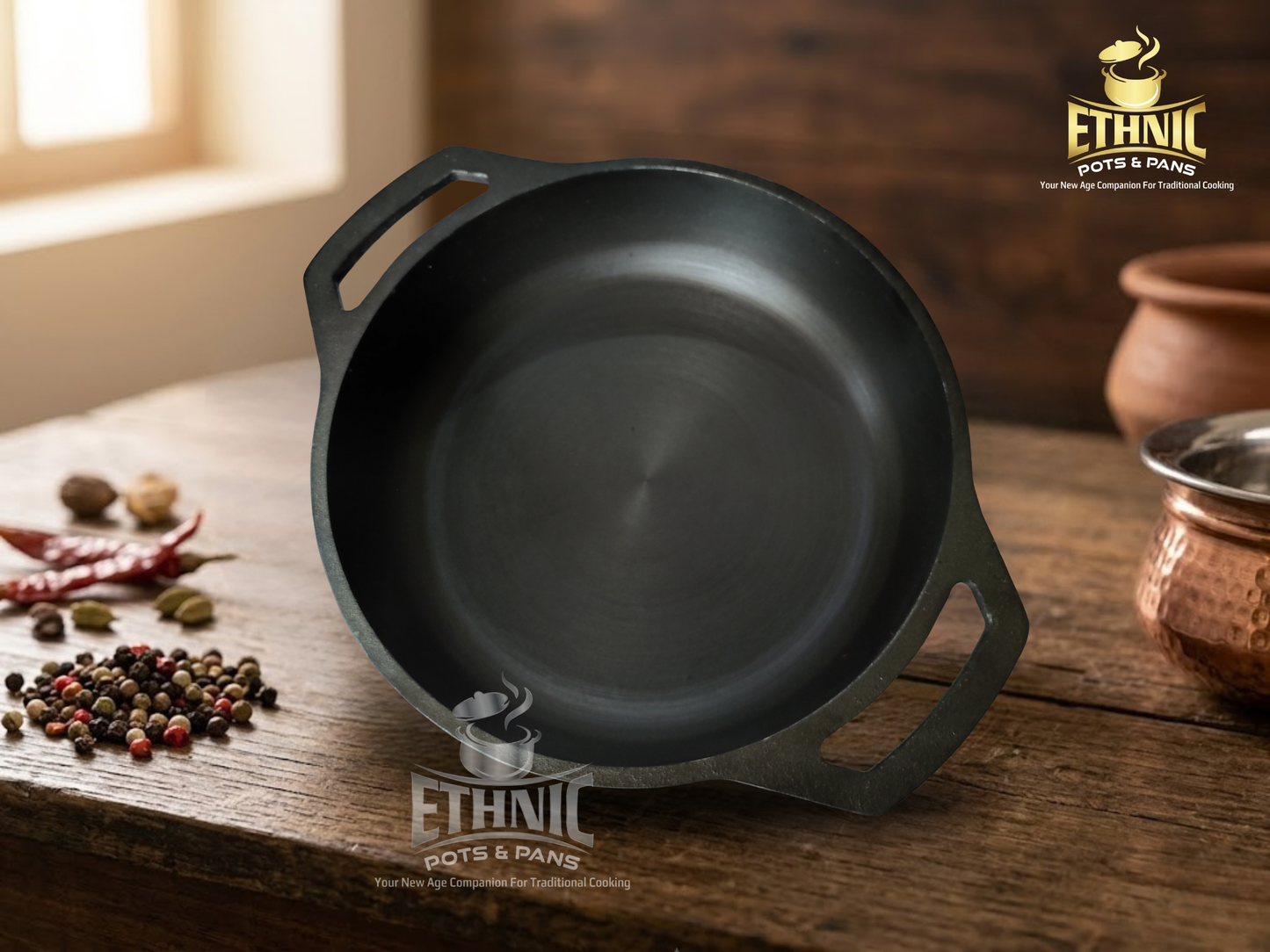 Cast iron Smooth finish flat base Kadaai