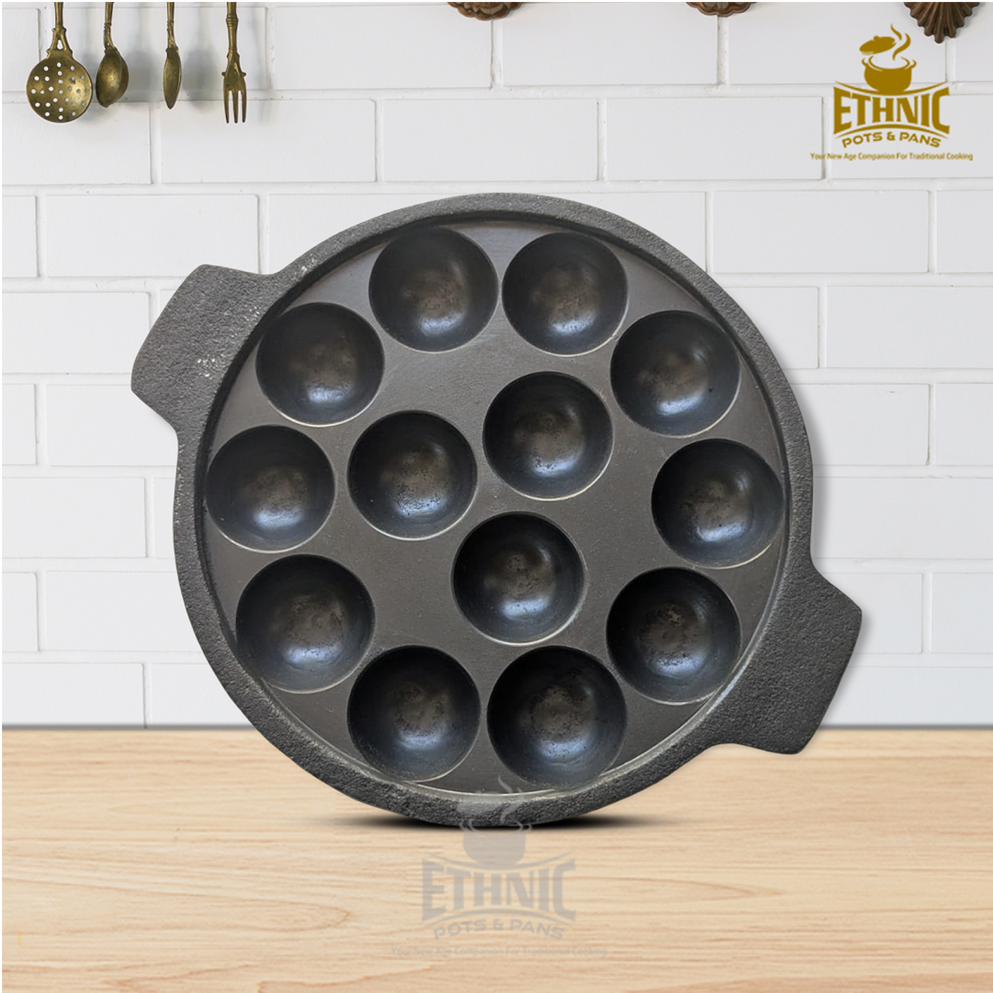 13 pits Flat bottom Paniyaaram Pan