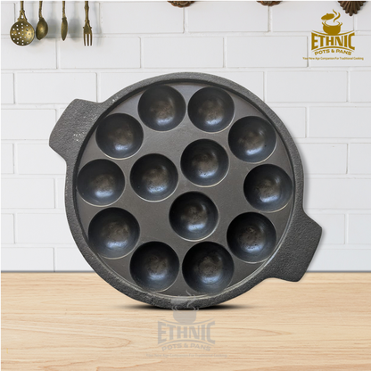 13 pits Flat bottom Paniyaaram Pan