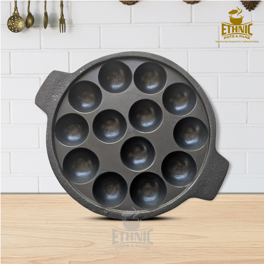 13 pits Flat bottom Paniyaaram Pan