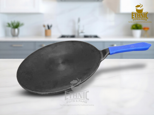 Concave Dosa Tawa with long handle & Heat resistant Grip