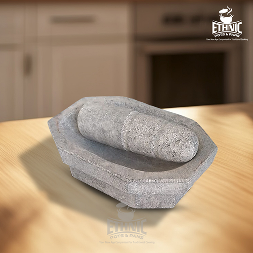 Soapstone Mortar & Pestle (Kalvam)- Rectangle Model