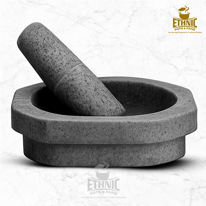 Soapstone Mortar & Pestle (Kalvam)- Rectangle Model